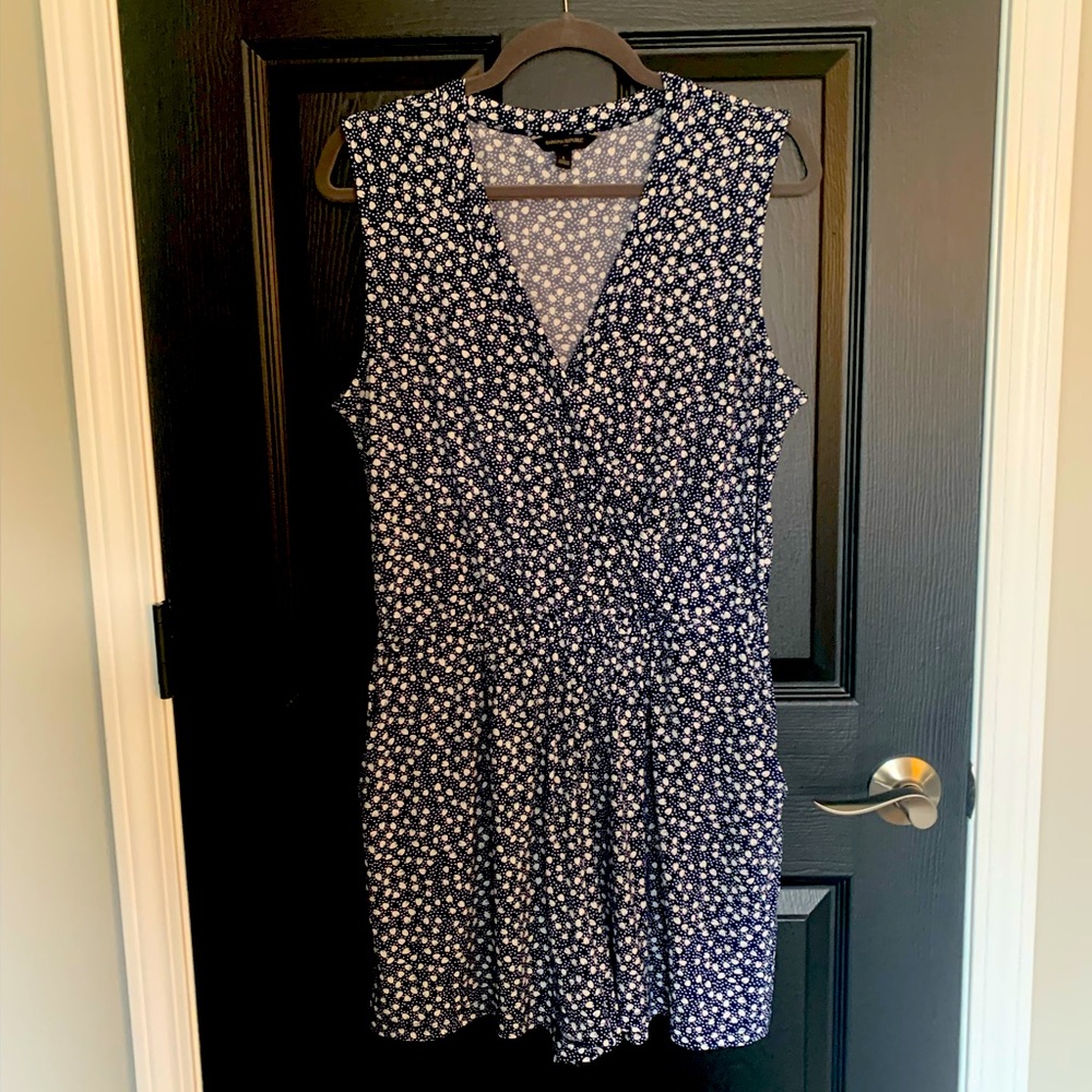 EUC Banana Republic Shorts Romper Jumpsuit Navy White Large